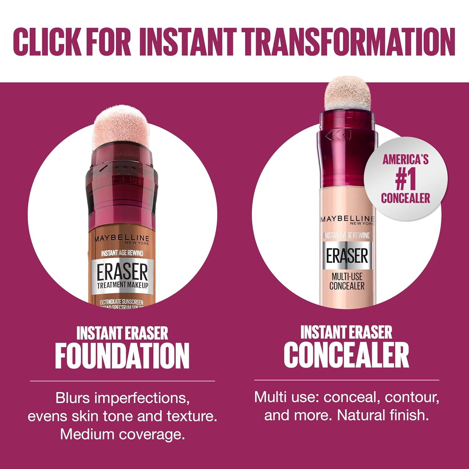 image:imageMaybelline Instant Age Rewind Eraser Foundation with SPF 20 and Moisturizing ProVitamin B5 340 1 Count190