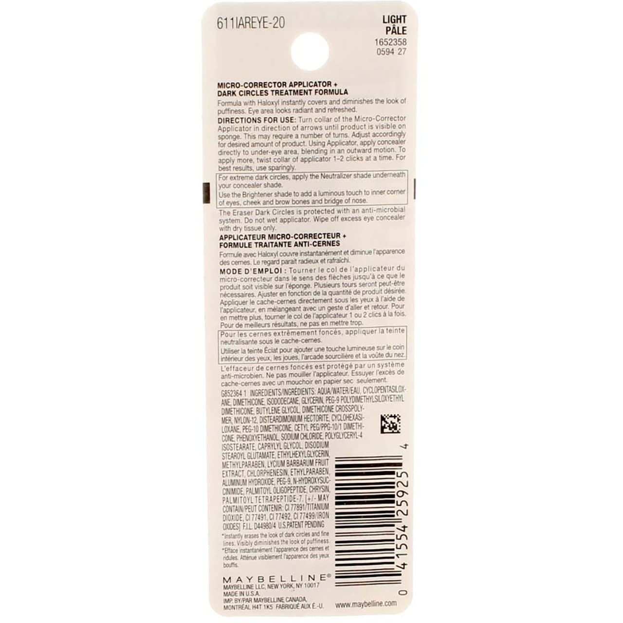 image:imageMaybelline Instant Age Rewind Eraser Foundation with SPF 20 and Moisturizing ProVitamin B5 340 1 CountLight