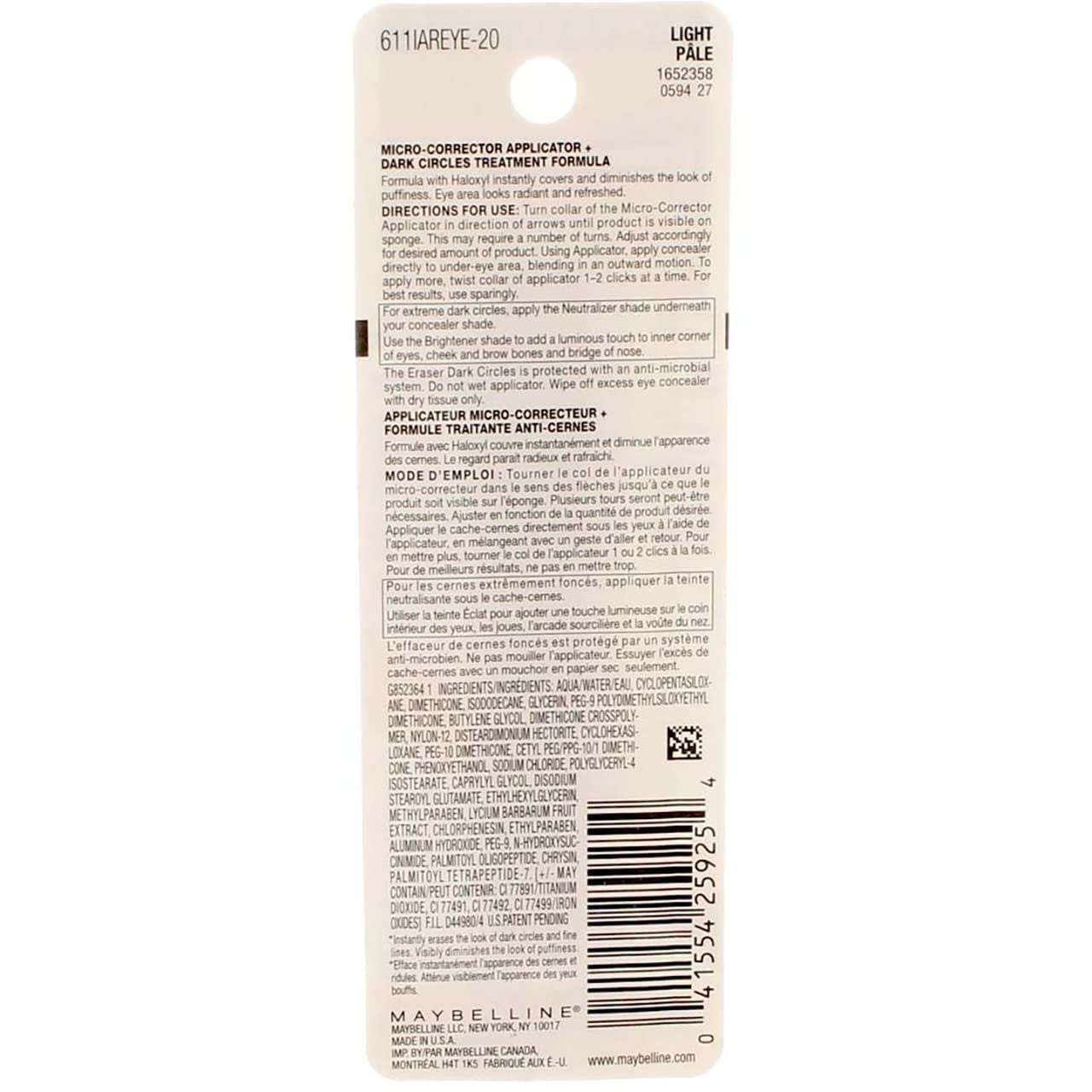 image:imageMaybelline Instant Age Rewind Eraser Foundation with SPF 20 and Moisturizing ProVitamin B5 340 1 CountLight