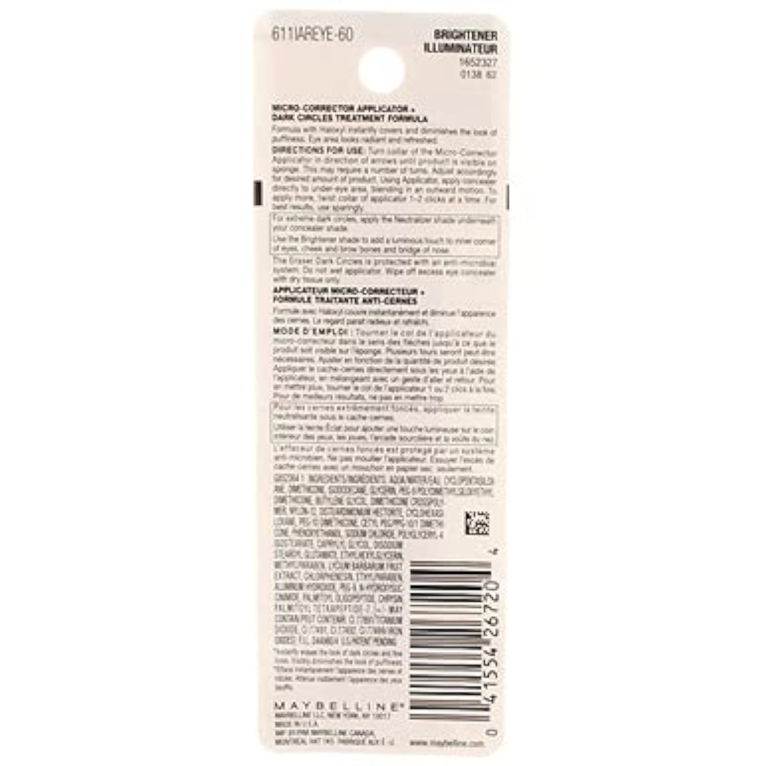 image:imageMaybelline Instant Age Rewind Eraser Foundation with SPF 20 and Moisturizing ProVitamin B5 340 1 Countbrightener