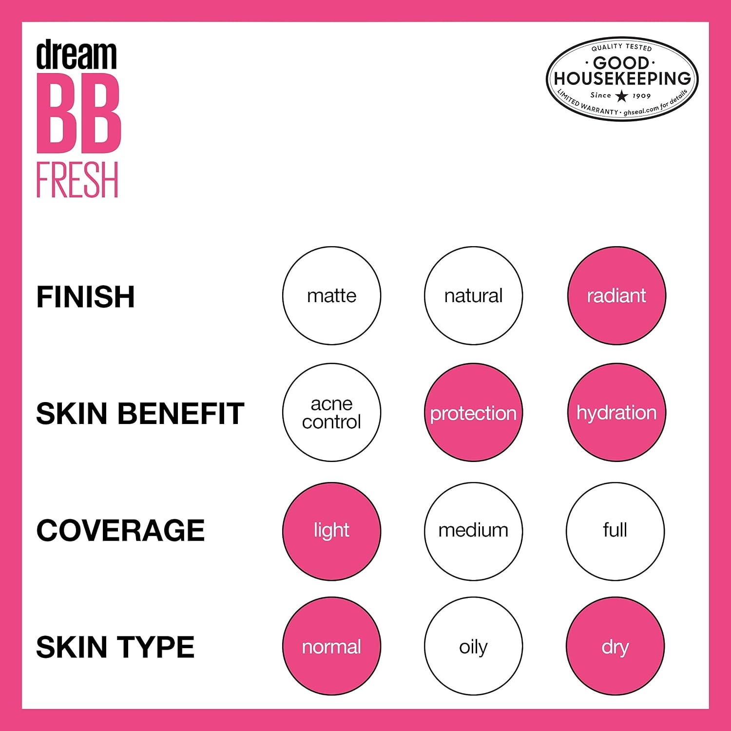 image:imageMAYBELLINE Dream Fresh Skin Hydrating BB Cream 8in1 Skin Perfecting Beauty Balm With Broad Spectrum Spf 30 Sheer Tint Coverage OilFree Deep 1 Fl Oz100 LIGHT