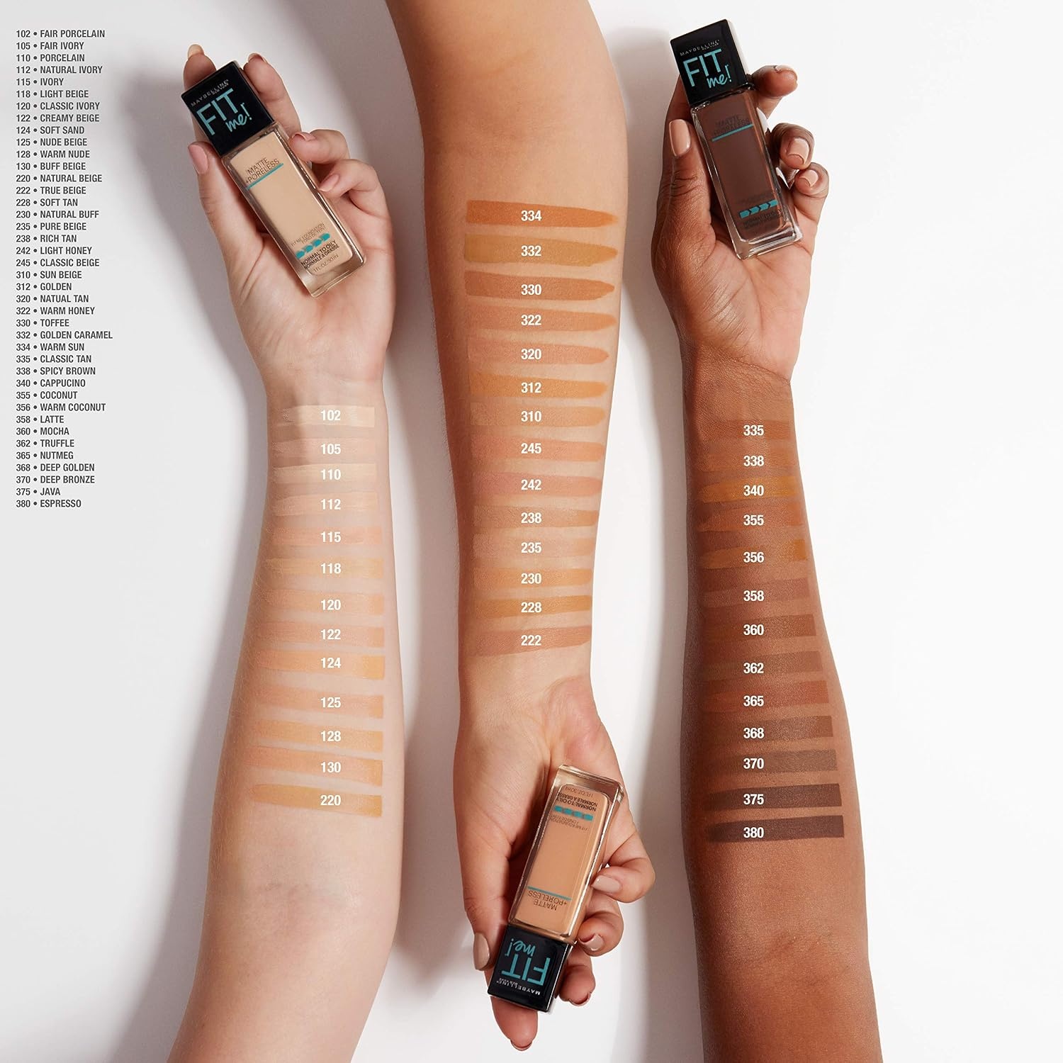 image:imageMaybelline Fit Me Matte Poreless Liquid OilFree Foundation Makeup Warm Coconut 1 Count Packaging May Vary115 IVORY