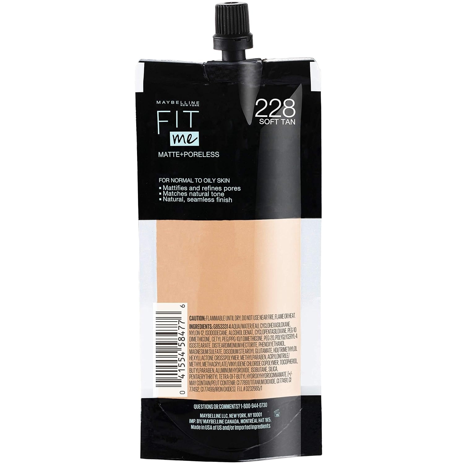 image:imageMaybelline Fit Me Matte Poreless Liquid OilFree Foundation Makeup Warm Coconut 1 Count Packaging May Vary228 SOFT TAN