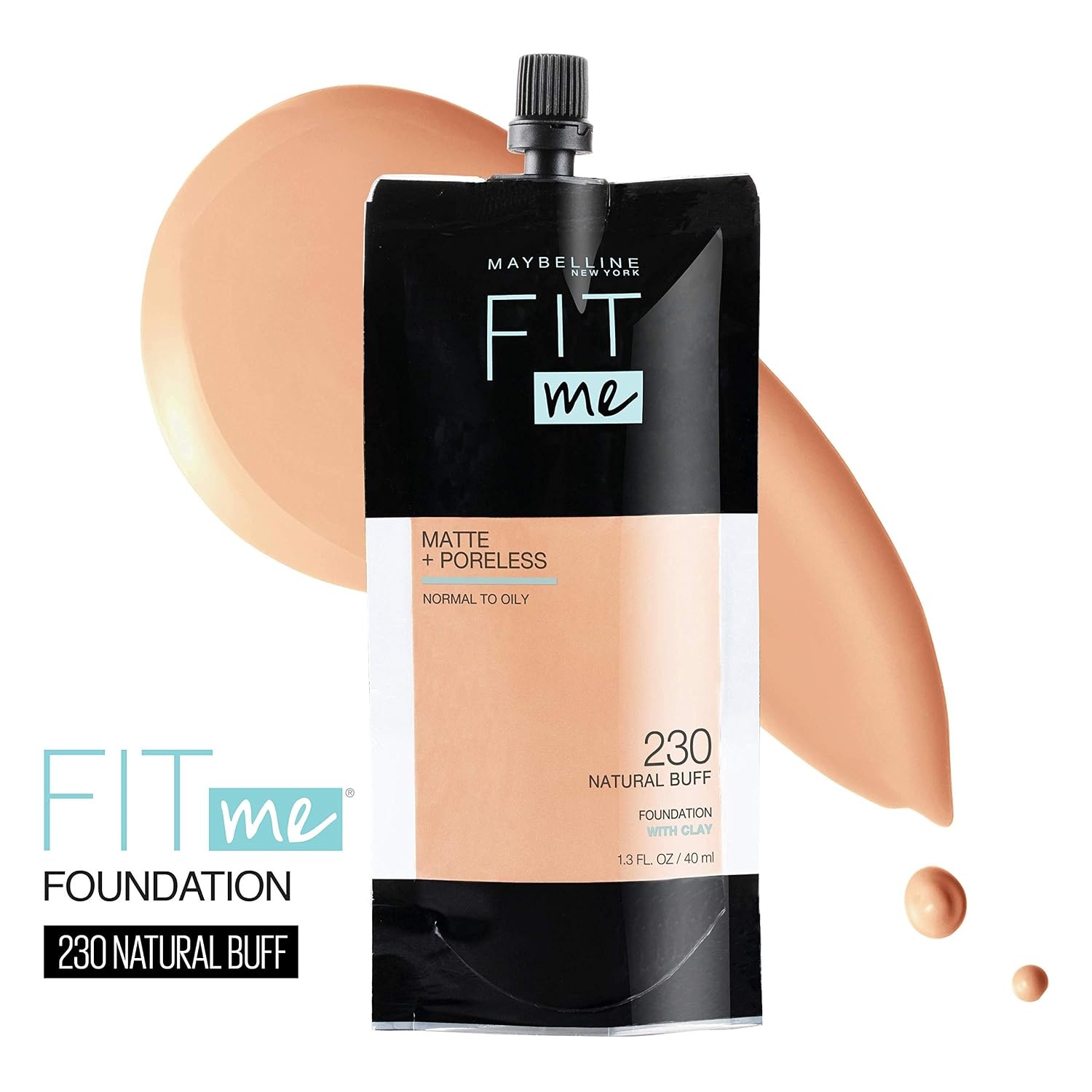 image:imageMaybelline Fit Me Matte Poreless Liquid OilFree Foundation Makeup Warm Coconut 1 Count Packaging May Vary230 NATURAL BUFF