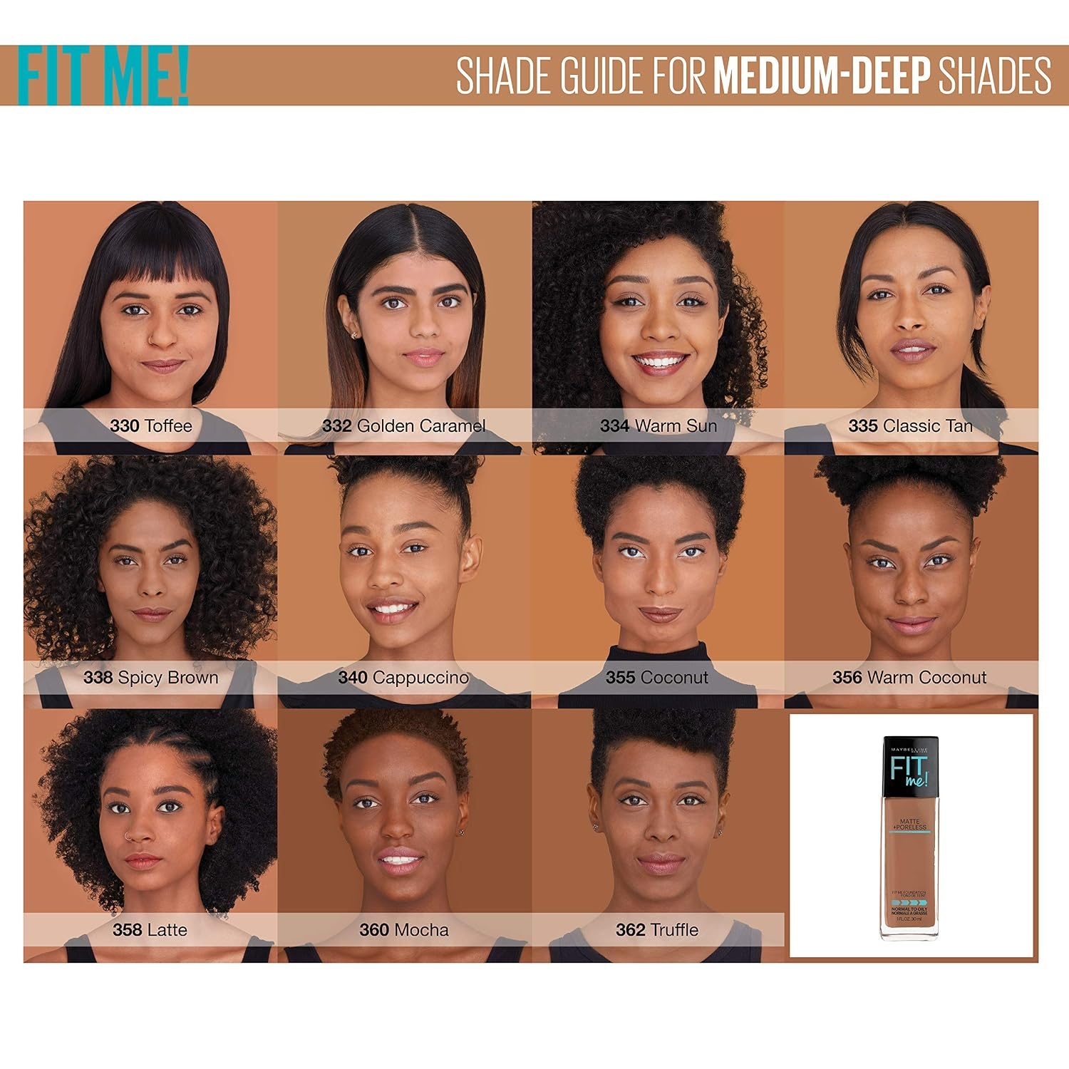 image:imageMaybelline Fit Me Matte Poreless Liquid OilFree Foundation Makeup Warm Coconut 1 Count Packaging May Vary330 TOFFEE