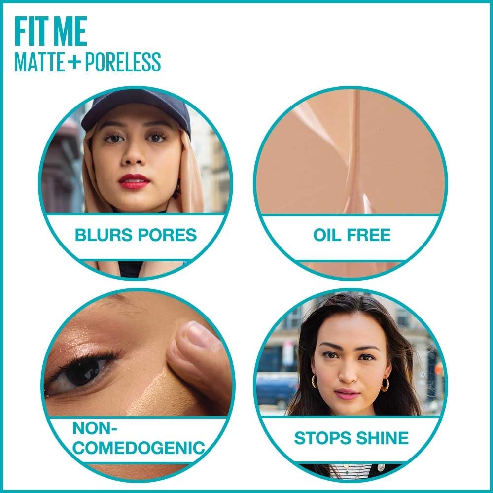 image:imageMaybelline Fit Me Matte Poreless Liquid OilFree Foundation Makeup Warm Coconut 1 Count Packaging May Vary332 GOLDEN