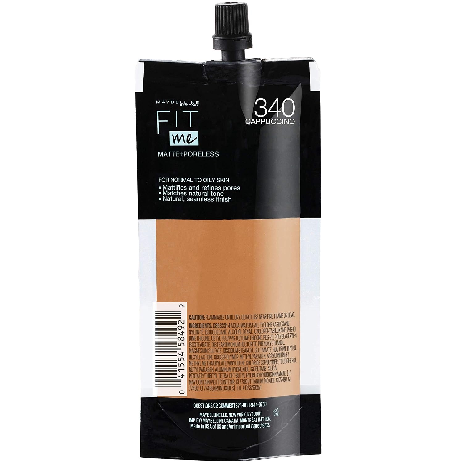 image:imageMaybelline Fit Me Matte Poreless Liquid OilFree Foundation Makeup Warm Coconut 1 Count Packaging May Vary340 CAPPUCCINO