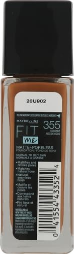 image:imageMaybelline Fit Me Matte Poreless Liquid OilFree Foundation Makeup Warm Coconut 1 Count Packaging May Vary355 COCONUT
