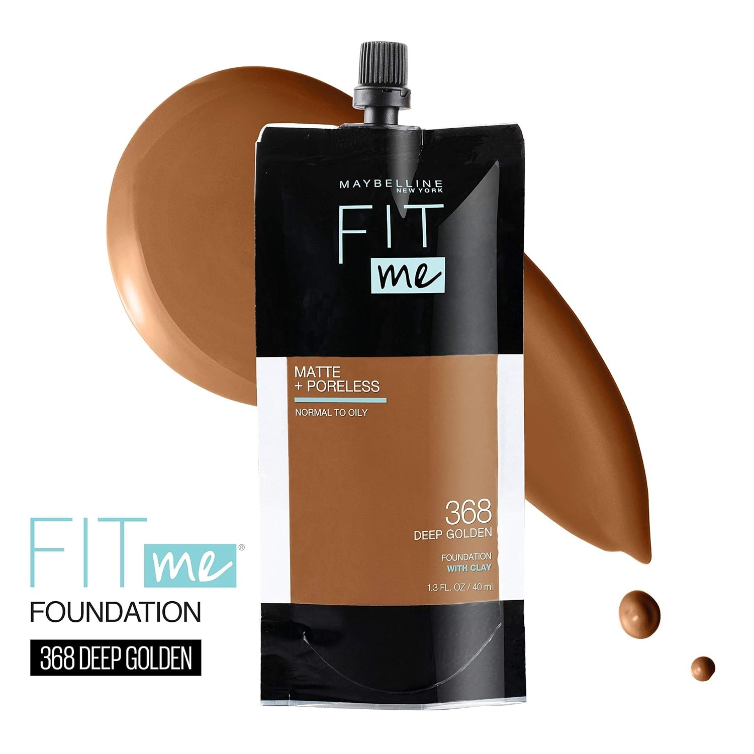 image:imageMaybelline Fit Me Matte Poreless Liquid OilFree Foundation Makeup Warm Coconut 1 Count Packaging May Vary368 DEEP GOLDEN