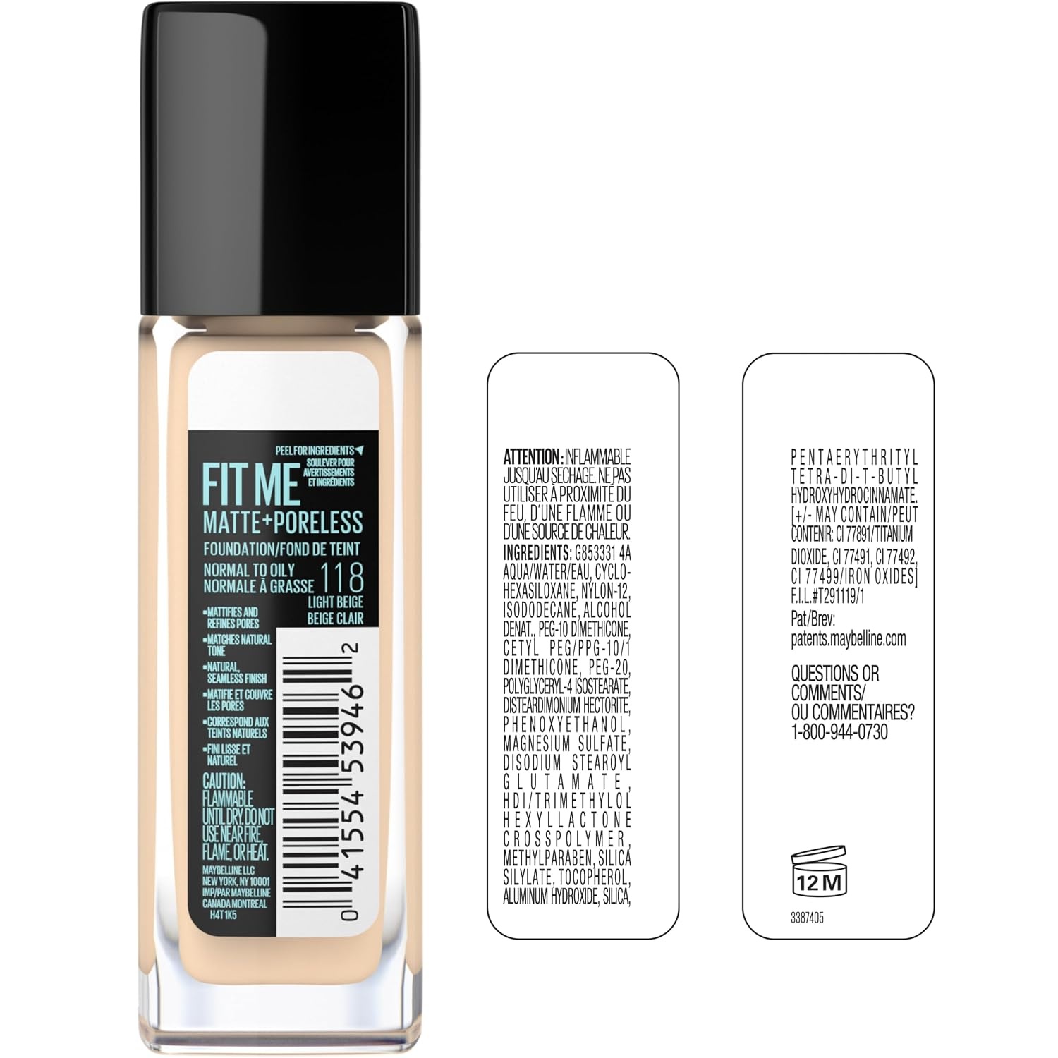 image:imageMaybelline Fit Me Matte Poreless Mattifying Face Primer Makeup With Sunscreen Broad Spectrum SPF 20 16HR Wear Shine Control Clear 1 CountPrimer Creamy Beige Foundation Bundle