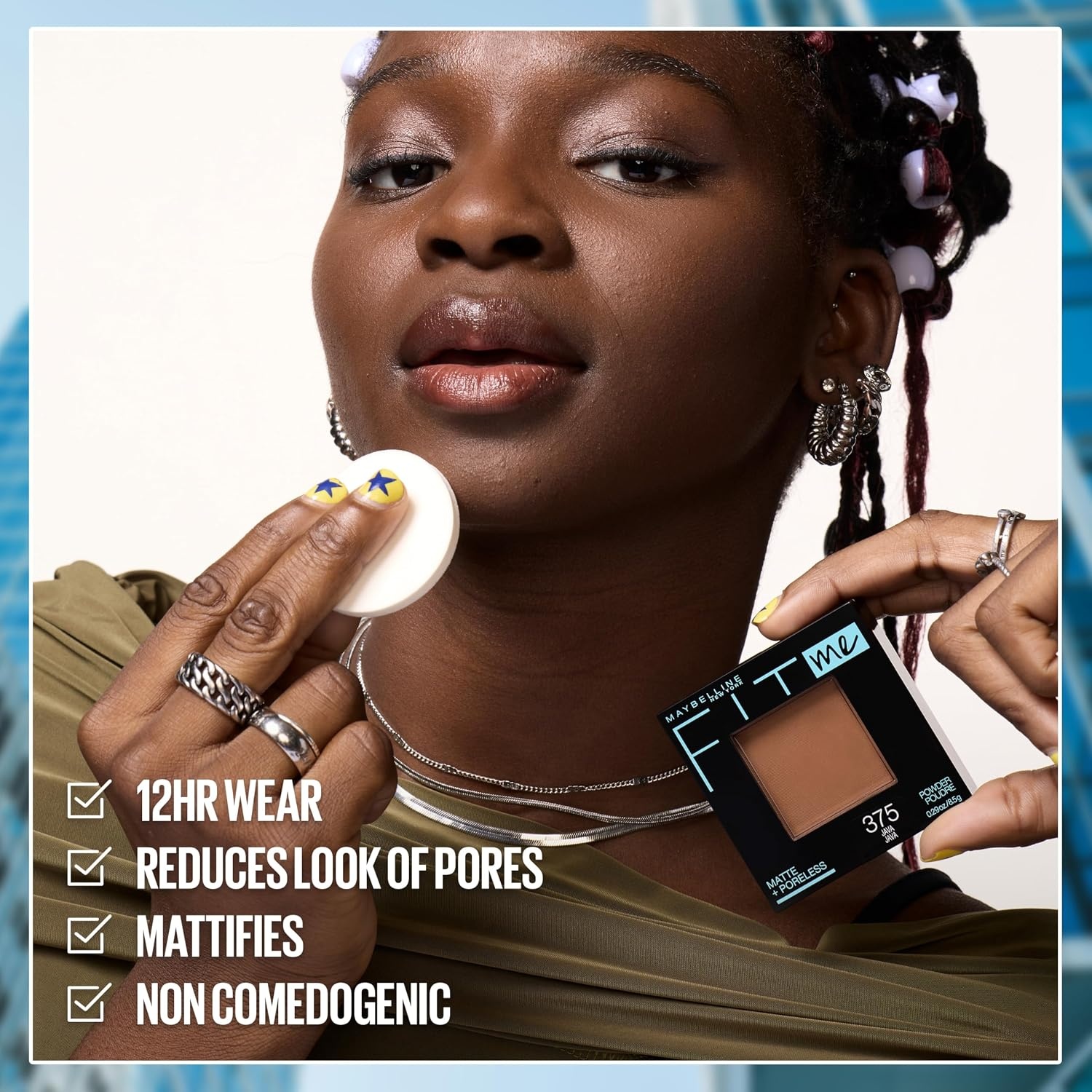 image:imageMaybelline Fit Me Matte Poreless Pressed Face Powder Makeup amp Setting Powder Coconut 1 Count105 FAIR IVORY