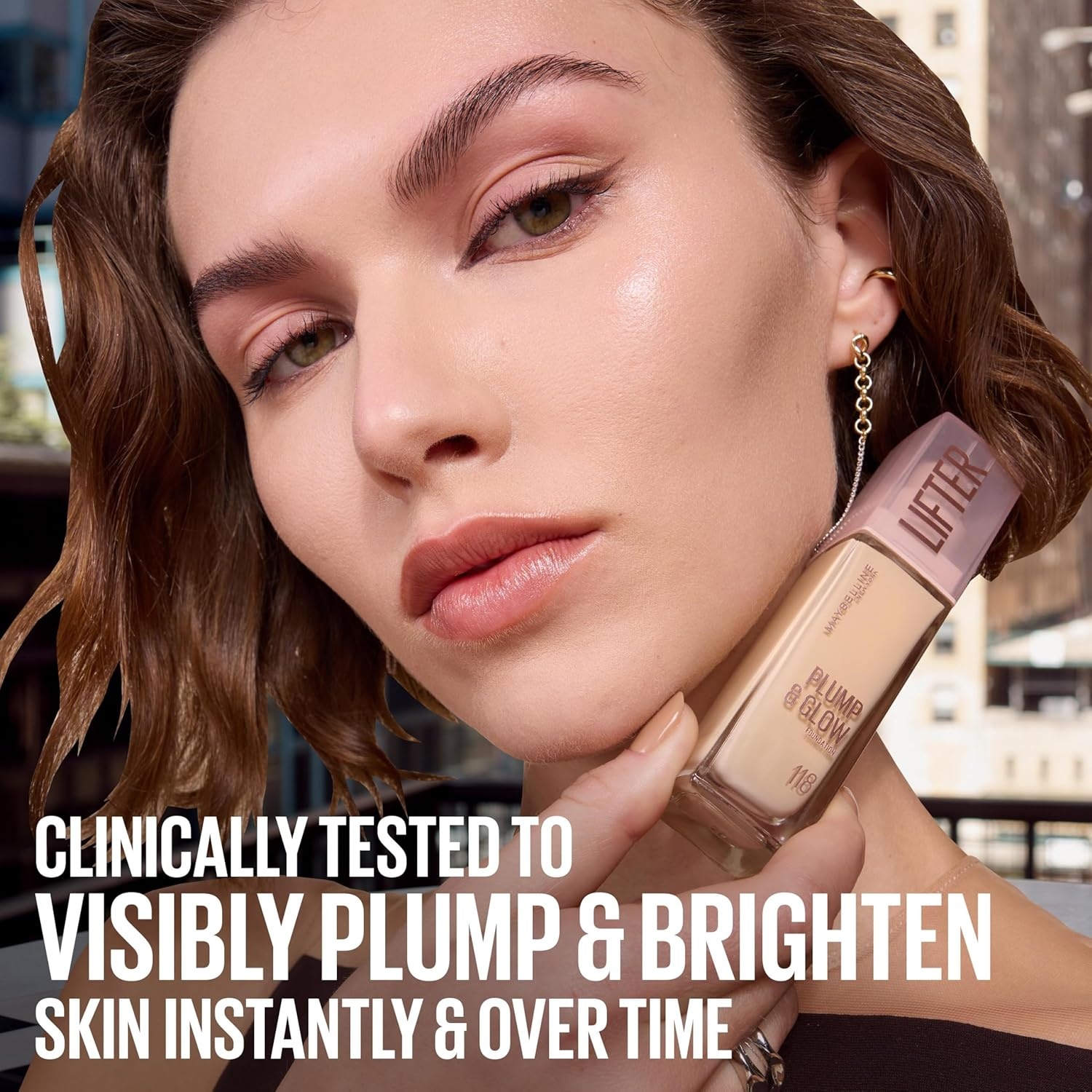 image:imageMaybelline Lifter Plump amp Glow Foundation Liquid Foundation with 2 Niacinamide Hyaluronic Acid Plumping and Brightening Face Makeup 367 1 Count385 COOL