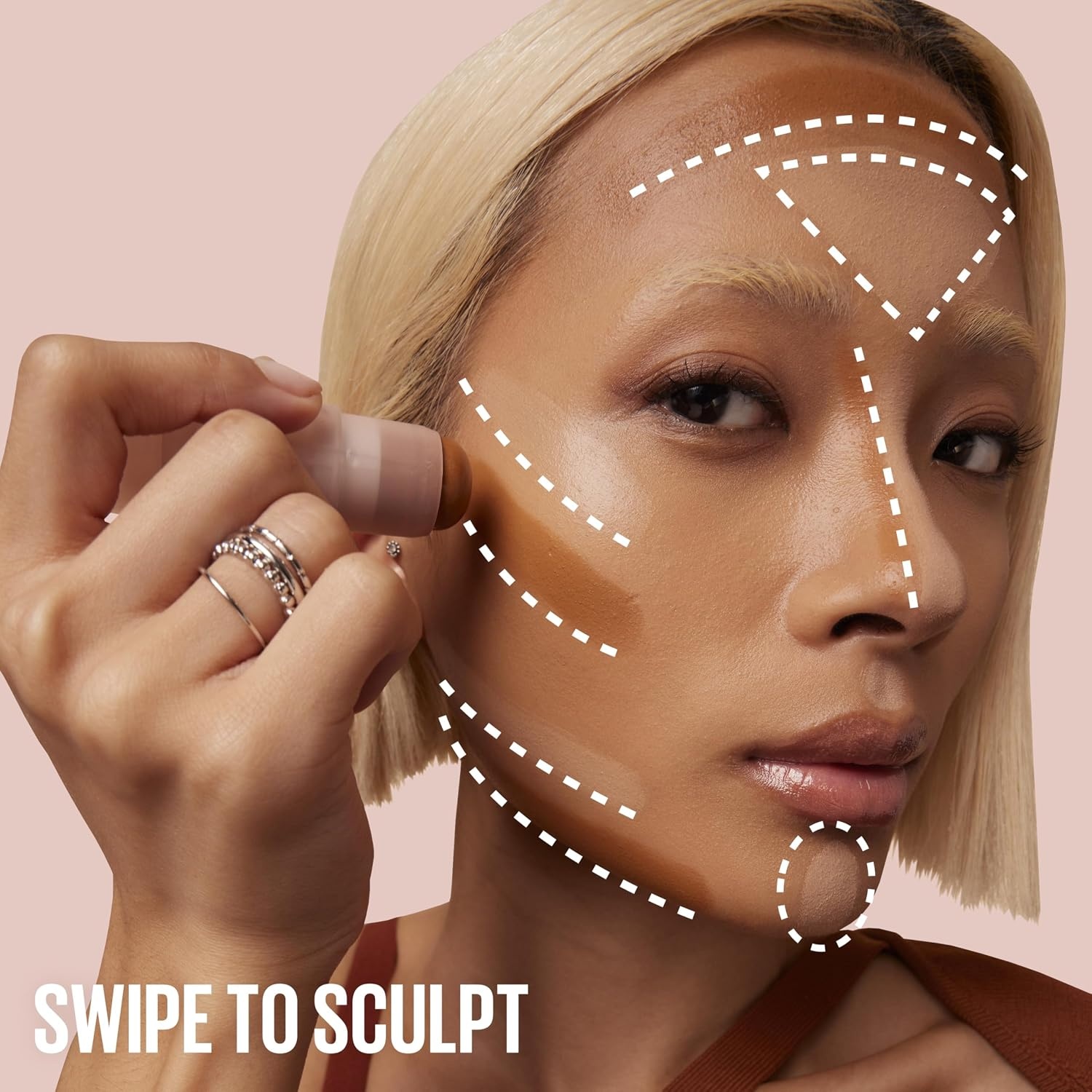 image:imageMaybelline Lifter Stix MultiUse Face Stick Contour Bronzer Concealer and Foundation Stick AllInOne Creamy Face Makeup with Cranberry Seed Oil 75 1 Count75 Cool