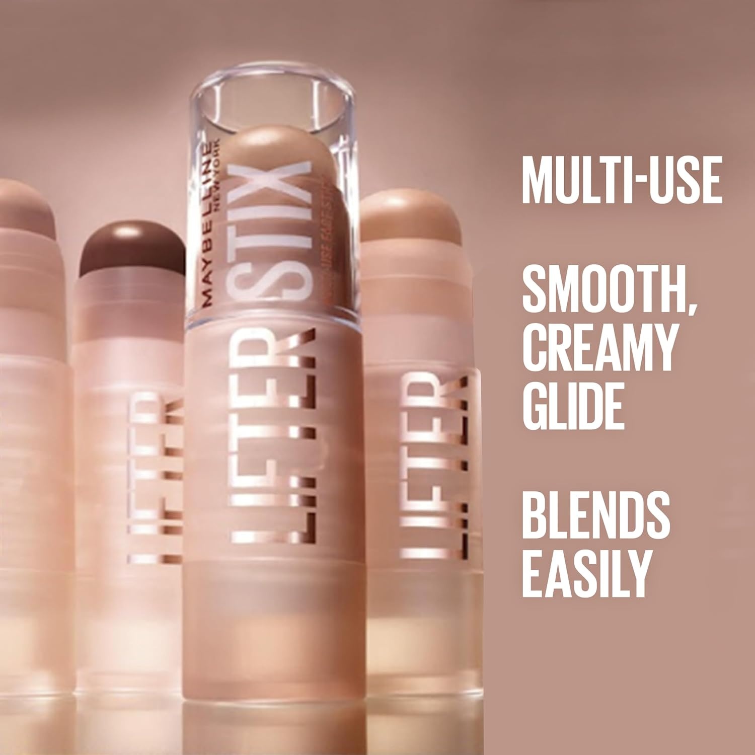 image:imageMaybelline Lifter Stix MultiUse Face Stick Contour Bronzer Concealer and Foundation Stick AllInOne Creamy Face Makeup with Cranberry Seed Oil 75 1 Count60 Warm