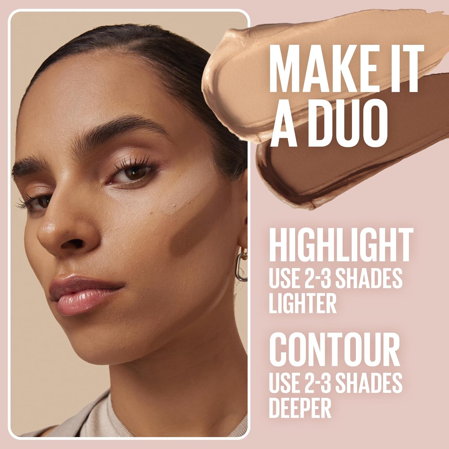 image:imageMaybelline Lifter Stix MultiUse Face Stick Contour Bronzer Concealer and Foundation Stick AllInOne Creamy Face Makeup with Cranberry Seed Oil 75 1 Count85 Cool