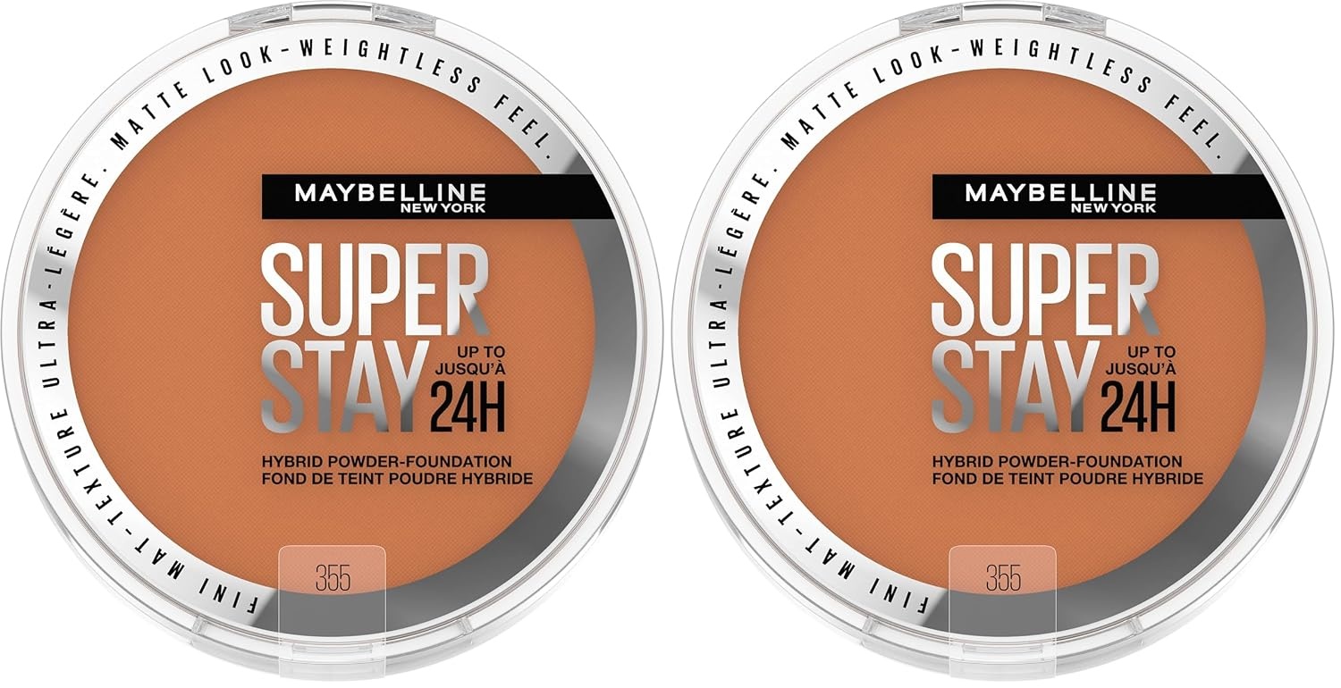 image:imageMaybelline Super Stay Up to 24HR Hybrid PowderFoundation MediumtoFull Coverage Makeup Matte Finish 375 1 CountSUPERSTAY POWDER 355