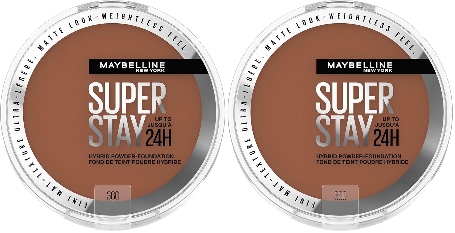 image:imageMaybelline Super Stay Up to 24HR Hybrid PowderFoundation MediumtoFull Coverage Makeup Matte Finish 375 1 CountSUPERSTAY POWDER 360