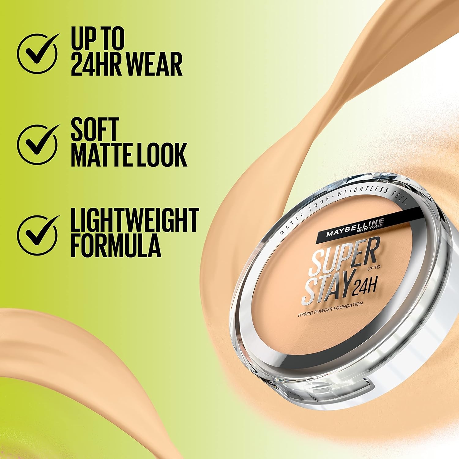 image:imageMaybelline Super Stay Up to 24HR Hybrid PowderFoundation MediumtoFull Coverage Makeup Matte Finish 375 1 CountSUPERSTAY POWDER 370