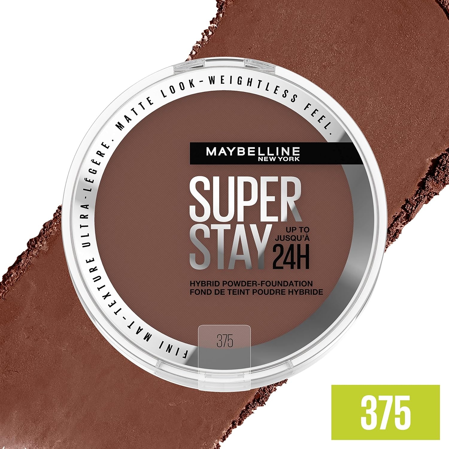 image:imageMaybelline Super Stay Up to 24HR Hybrid PowderFoundation MediumtoFull Coverage Makeup Matte Finish 375 1 CountSUPERSTAY POWDER 375
