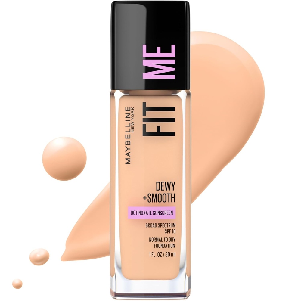 image:imageMaybelline Fit Me Dewy Smooth Liquid Foundation Makeup Natural Beige 1 Count Packaging May Vary125 NUDE BEIGE