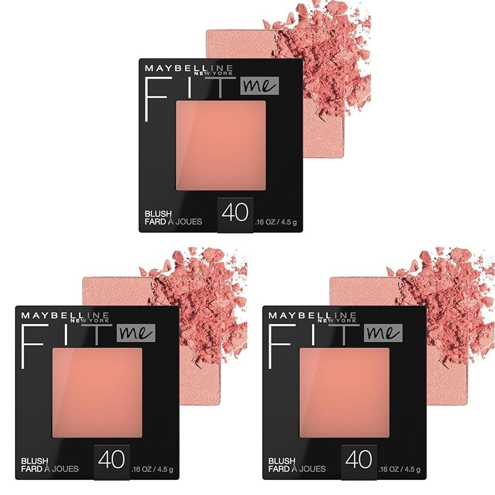 image:imageMaybelline Fit Me Powder Blush Lightweight Smooth Blendable Longlasting AllDay Face Enhancing Makeup Color Berry 1 Count40 PEACH Pack of 3