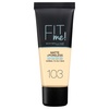 Maybelline Fit Me Matte + Poreless Liquid Oil-Free Foundation Makeup, Warm Coconut, 1 Count (Packaging May Vary)(103 PURE IVORY)