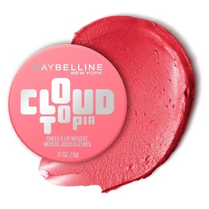 Maybelline Cloudtopia Blush for Cheeks and Lip Mousse, Ultra-Vivid, Pigmented Formula for Up to 14HR of Blush and Lip Makeup Color, Divine Crimson, 1 Count(MOONLIT ROSE)