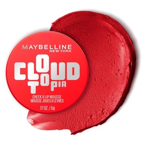 Maybelline Cloudtopia Blush for Cheeks and Lip Mousse, Ultra-Vivid, Pigmented Formula for Up to 14HR of Blush and Lip Makeup Color, Divine Crimson, 1 Count(DIVINE CRIMSON)