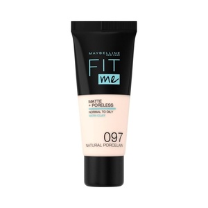 Maybelline Fit Me Matte + Poreless Liquid Oil-Free Foundation Makeup, Warm Coconut, 1 Count (Packaging May Vary)(097 Natural Porcelain)