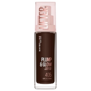 Maybelline Lifter Plump & Glow Foundation, Liquid Foundation with 2% Niacinamide + Hyaluronic Acid, Plumping and Brightening Face Makeup, 367, 1 Count(405 COOL)