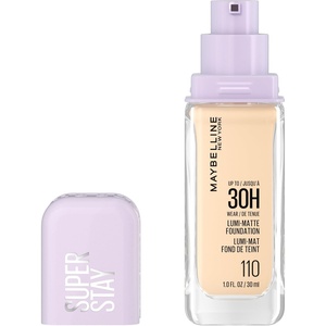 Maybelline Super Stay Lumi-Matte Foundation, Lightweight and Buildable Full Coverage Foundation Makeup For Up To 30HR Wear, 112, 1 Count(110 – Warm)