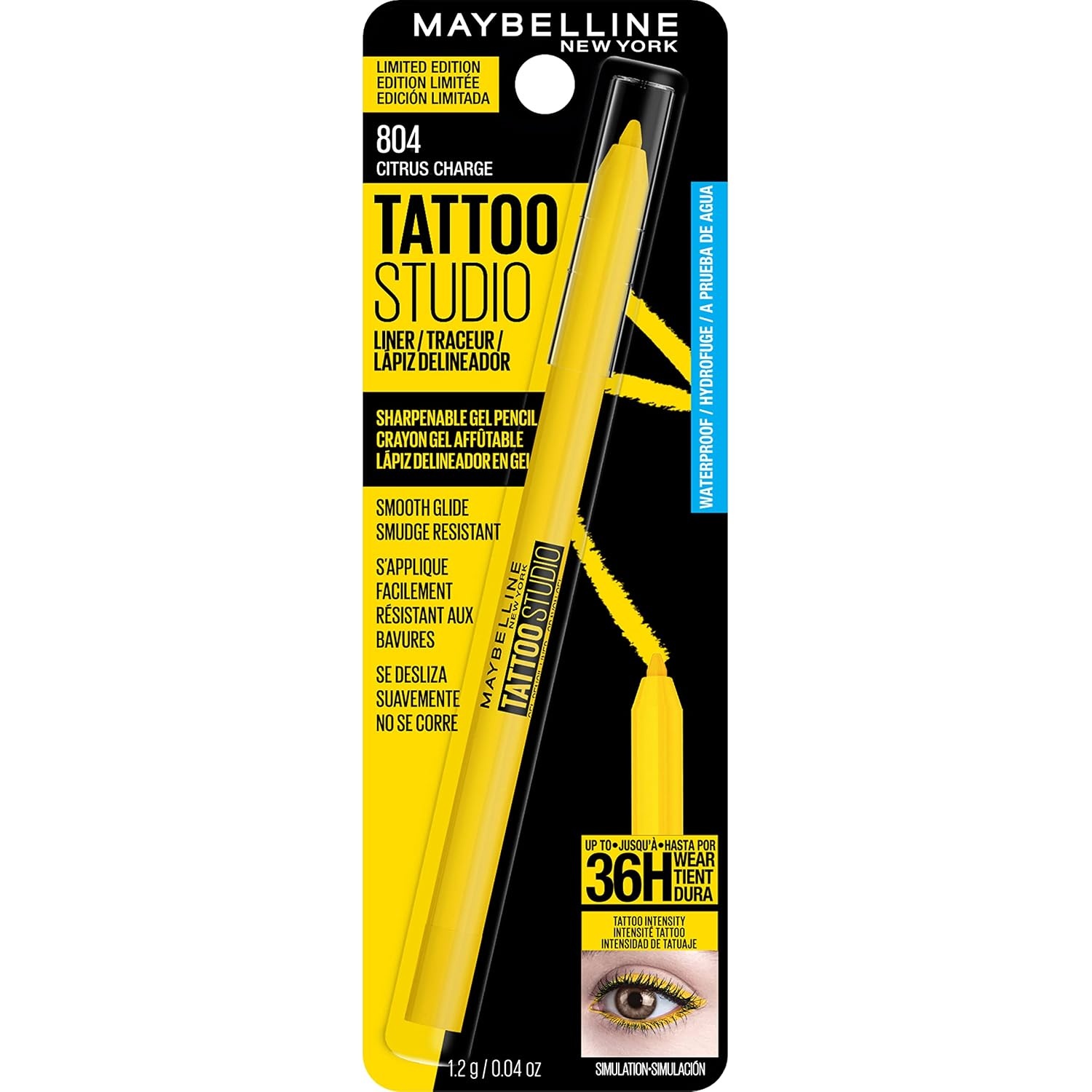 image:imageMAYBELLINE Tattoo Studio Sharpenable Eyeliner Pencil 36 Hour Wear Waterproof Navy Bling 1 CountCitrus Charge