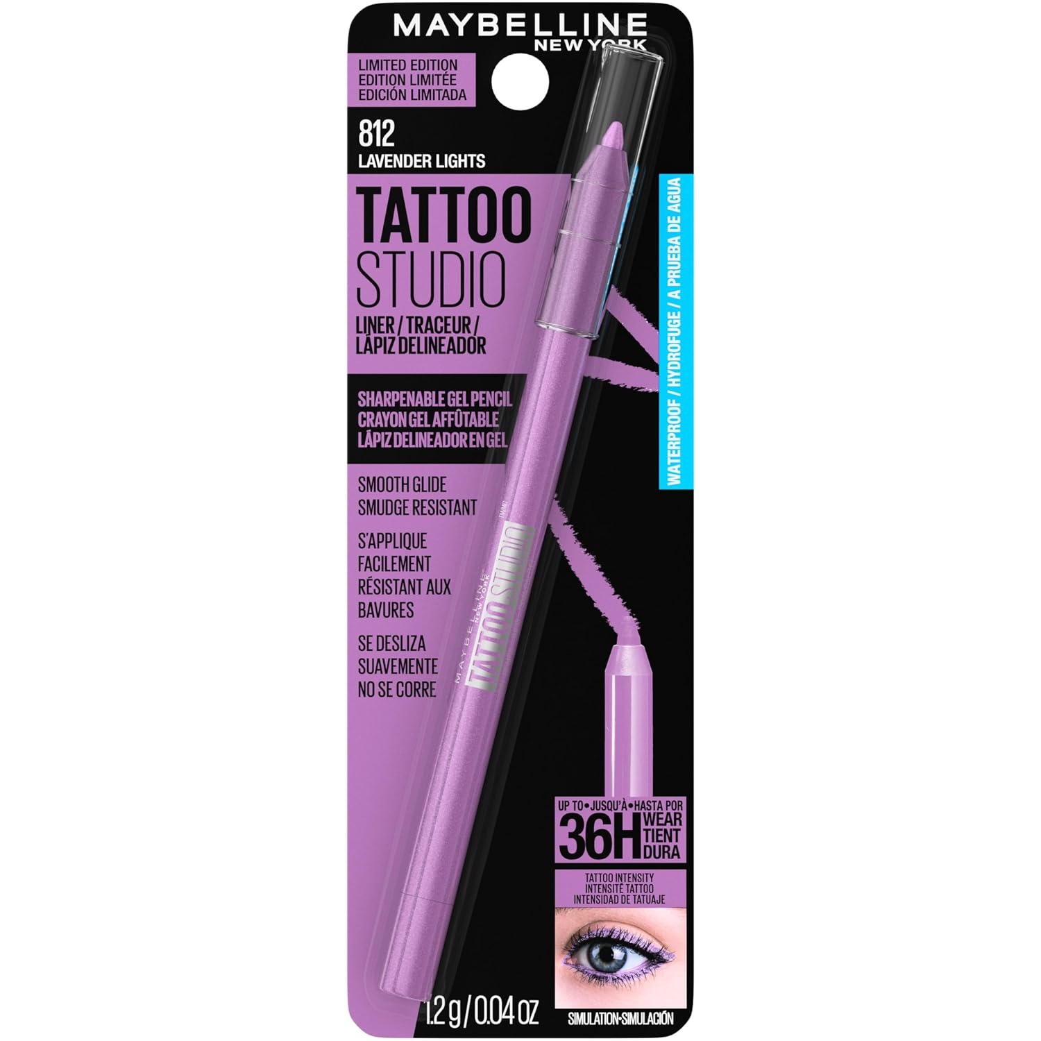 image:imageMAYBELLINE Tattoo Studio Sharpenable Eyeliner Pencil 36 Hour Wear Waterproof Navy Bling 1 CountLavender Lights