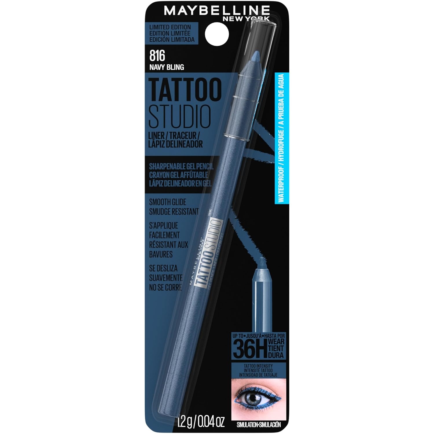 image:imageMAYBELLINE Tattoo Studio Sharpenable Eyeliner Pencil 36 Hour Wear Waterproof Navy Bling 1 CountNavy Bling