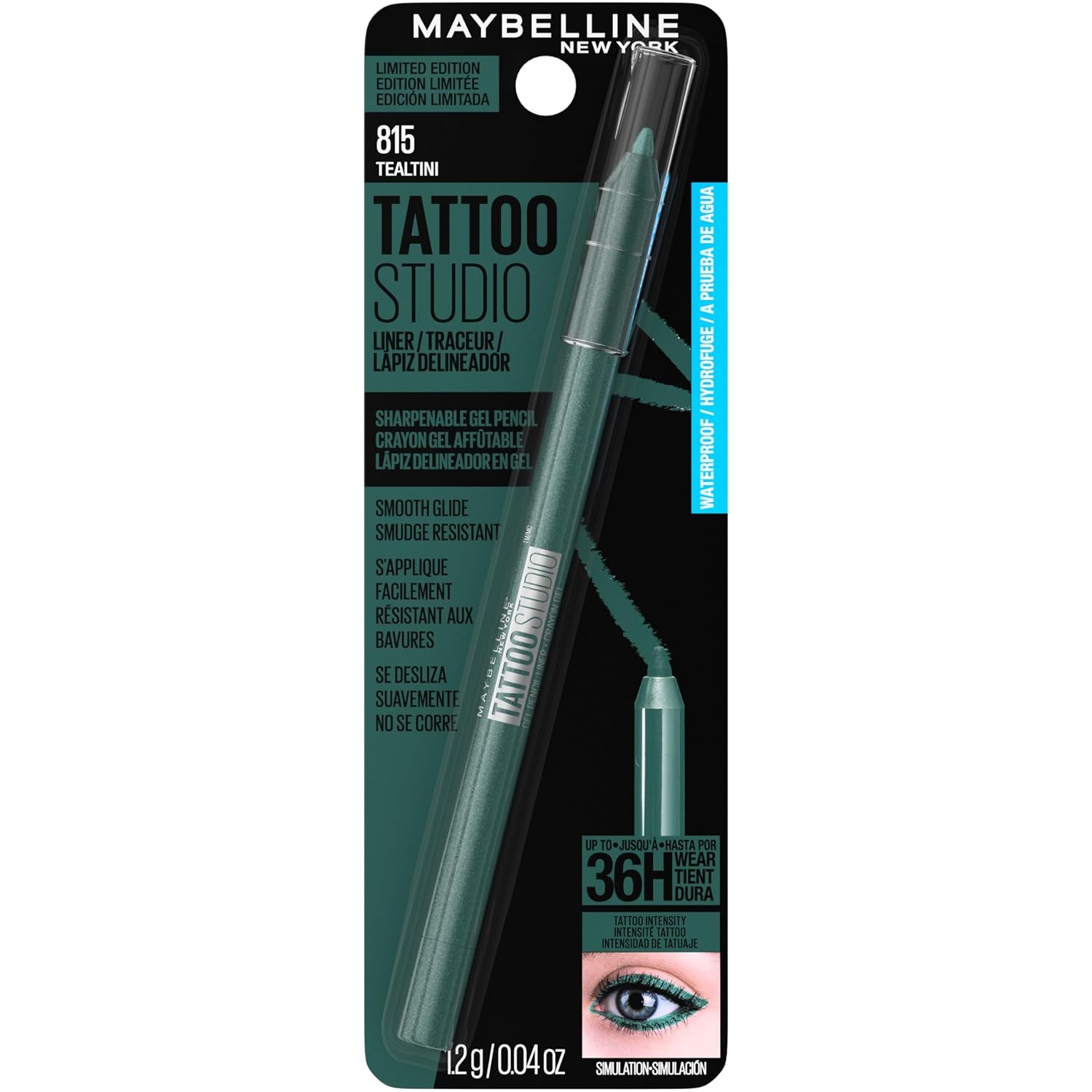 image:imageMAYBELLINE Tattoo Studio Sharpenable Eyeliner Pencil 36 Hour Wear Waterproof Navy Bling 1 CountTealtini