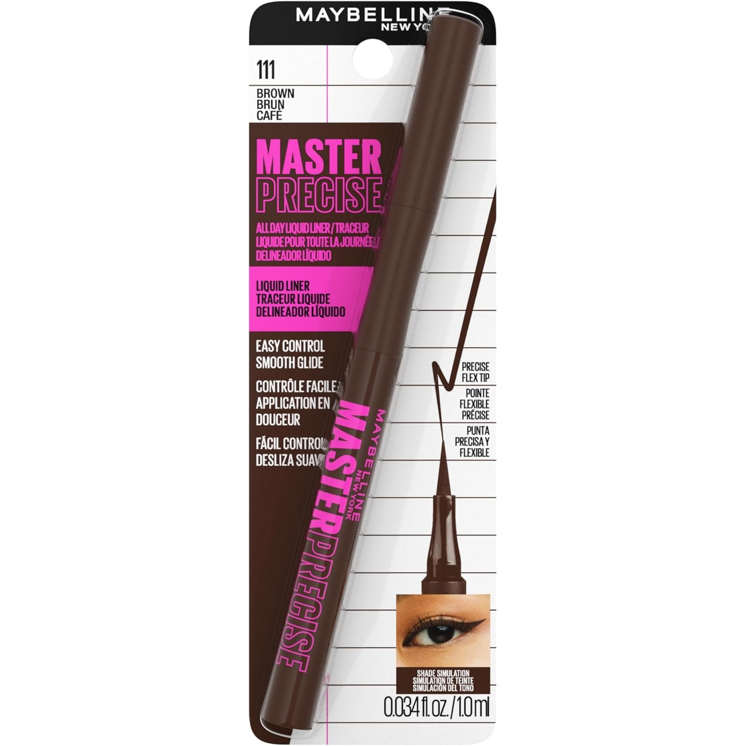 image:imageMaybelline Eyestudio Master Precise All Day Waterproof Liquid Eyeliner Makeup Black 1 Count Packaging May VaryFOREST BROWN