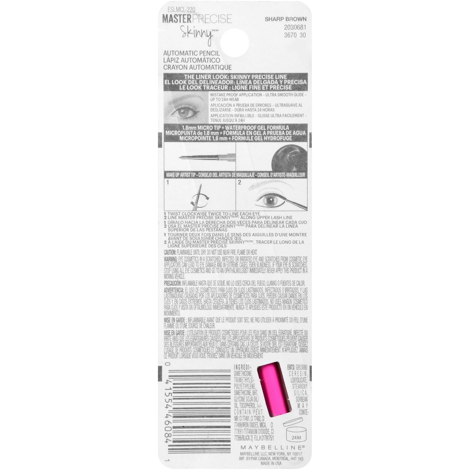 image:imageMaybelline Master Precise Skinny Gel Eyeliner Pencil Defining Black 1 CountSHARP BROWN