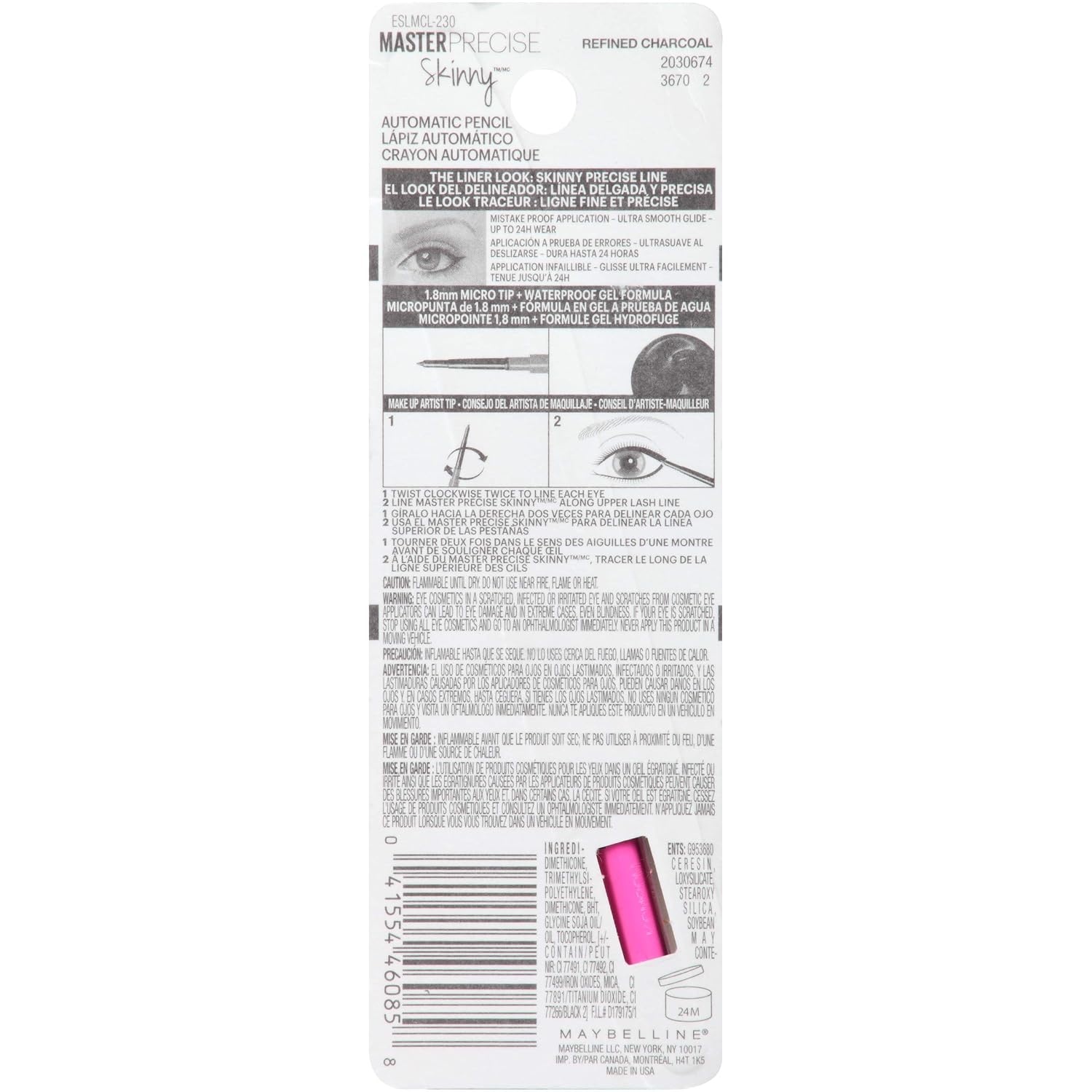 image:imageMaybelline New York Master Precise Ink Metallic Liquid Liner Black Comet 006 Fluid OunceRefined Charcoal