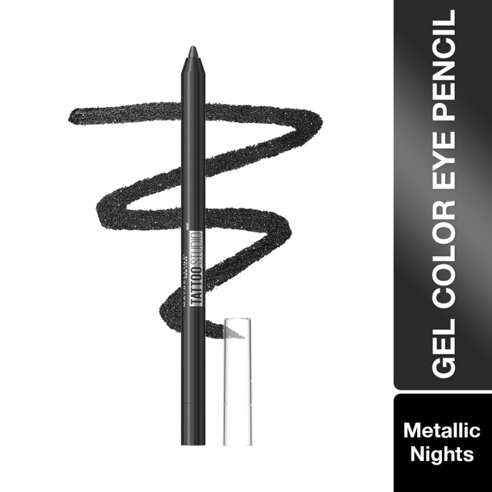 image:imageMaybelline Tattoo Studio Sharpenable Gel Pencil Waterproof Eyeliner LongLasting Eyeliner With Smooth Gel Pigments For Up To 36HR Wear Biscotti Cream 1 Count983 METALLIC NIGHTS
