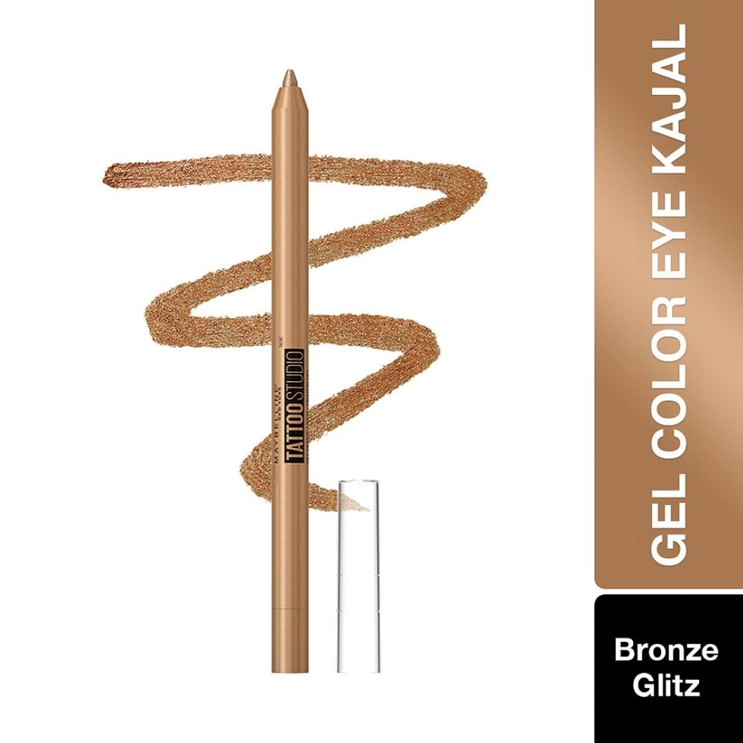 image:imageMaybelline Tattoo Studio Sharpenable Gel Pencil Waterproof Eyeliner LongLasting Eyeliner With Smooth Gel Pigments For Up To 36HR Wear Biscotti Cream 1 Count981 BRONZE GLITZ