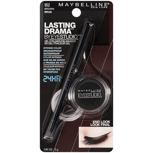Maybelline New York Makeup Eyestudio Lasting Drama Gel Eye Liner, Blackest Black, Waterproof, 0.106 Ounce,Pack of 1(952 Brown)