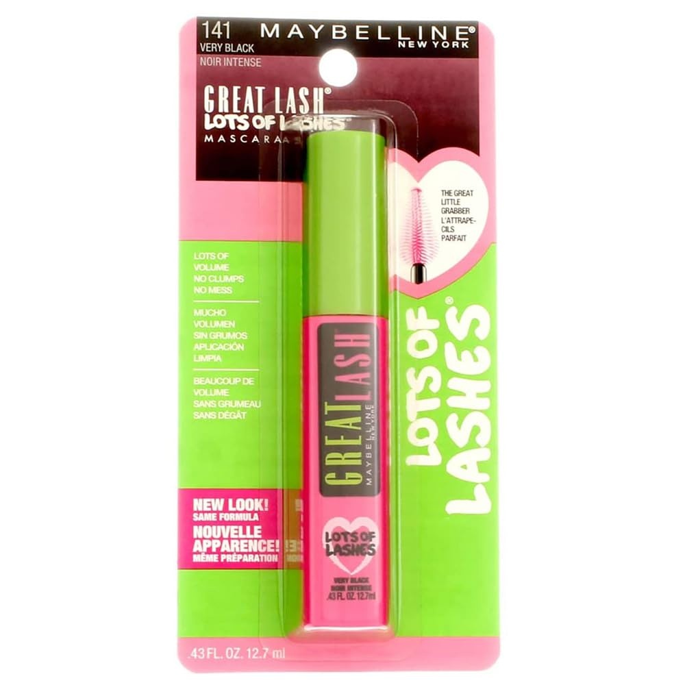 image:imageMaybelline Great Lash Washable Mascara Makeup Volumizing LashDoubling Formula That Conditions As It Thickens Blackest Black 1 CountBlack