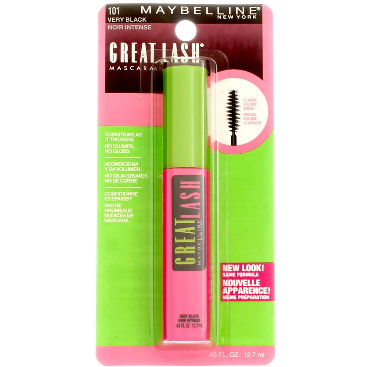image:imageMaybelline Great Lash Washable Mascara Makeup Volumizing LashDoubling Formula That Conditions As It Thickens Blackest Black 1 CountVery Black