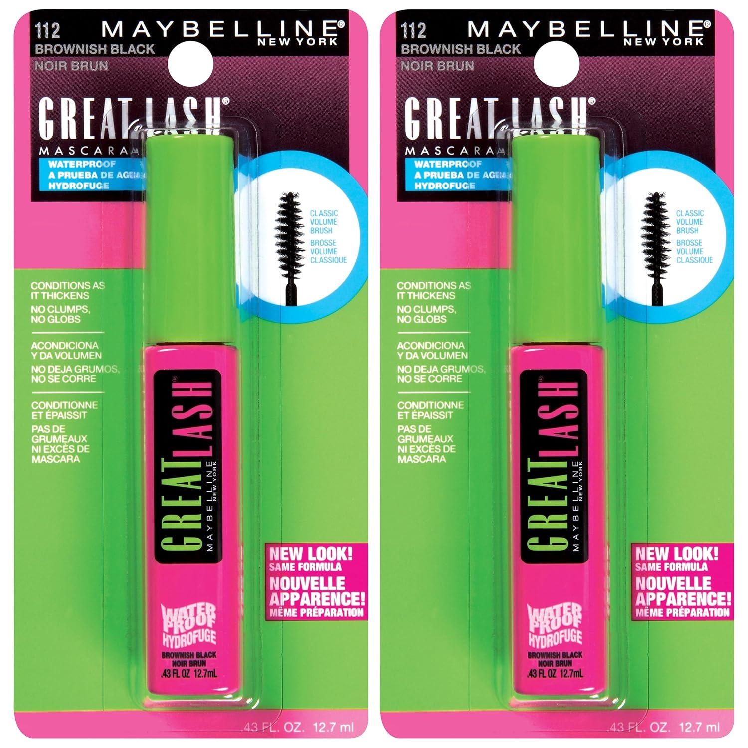 image:imageMaybelline Great Lash Washable Mascara Makeup Volumizing LashDoubling Formula That Conditions As It Thickens Blackest Black 1 CountWaterproof Brownish Black