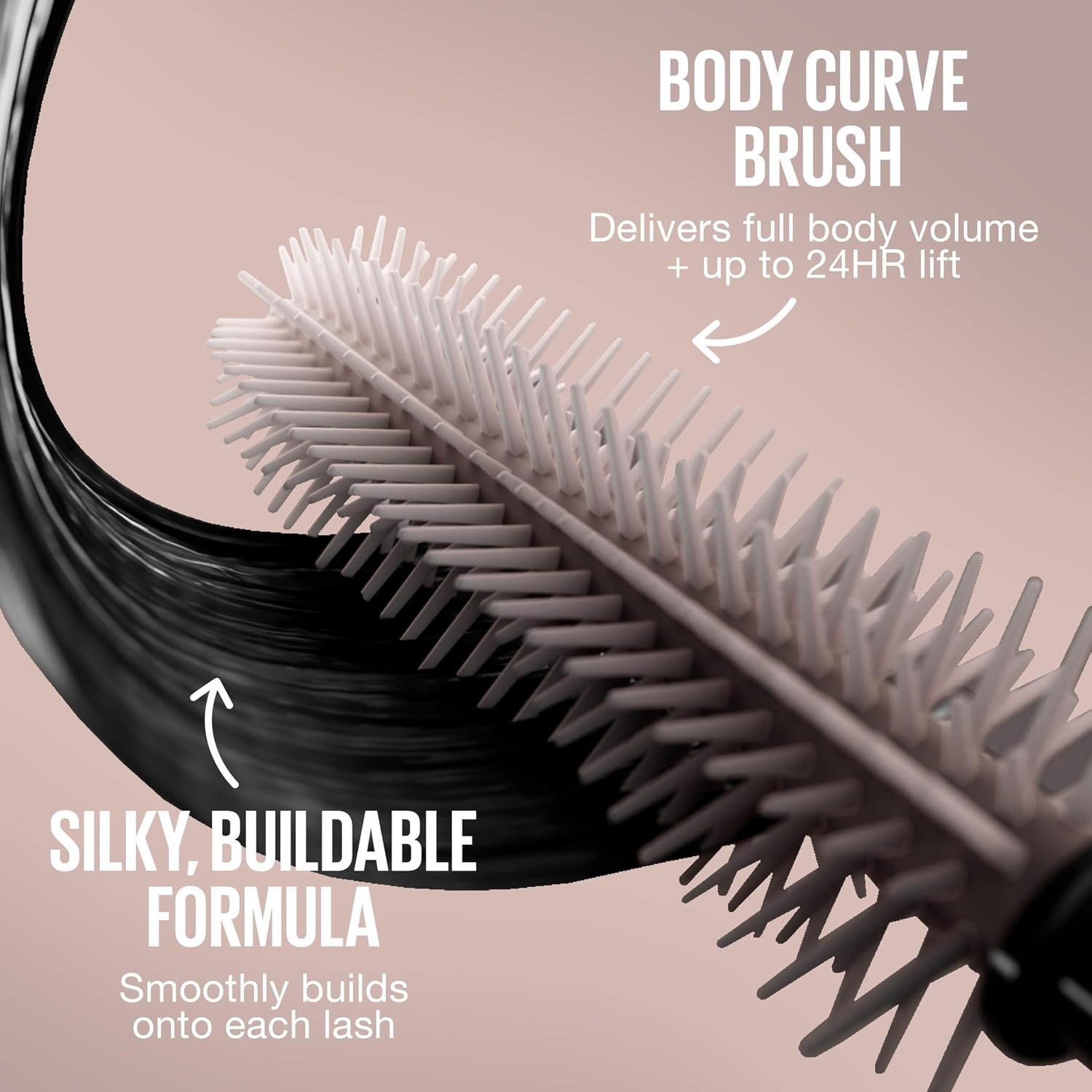 image:imageMaybelline Lash Sensational Body Washable Mascara Volume and Length Formula for 24HR Lash Lift Smudge and ClumpResistant Blackest BlackBROWNISH BLACK