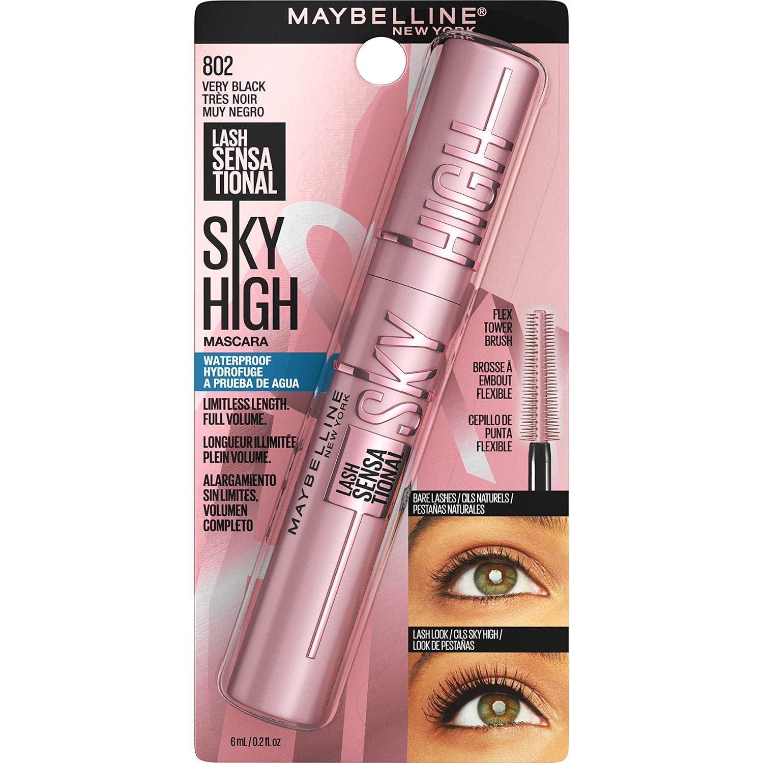 image:imageMaybelline Lash Sensational Sky High Mascara Volumizing Burgundy HazeMuy negro