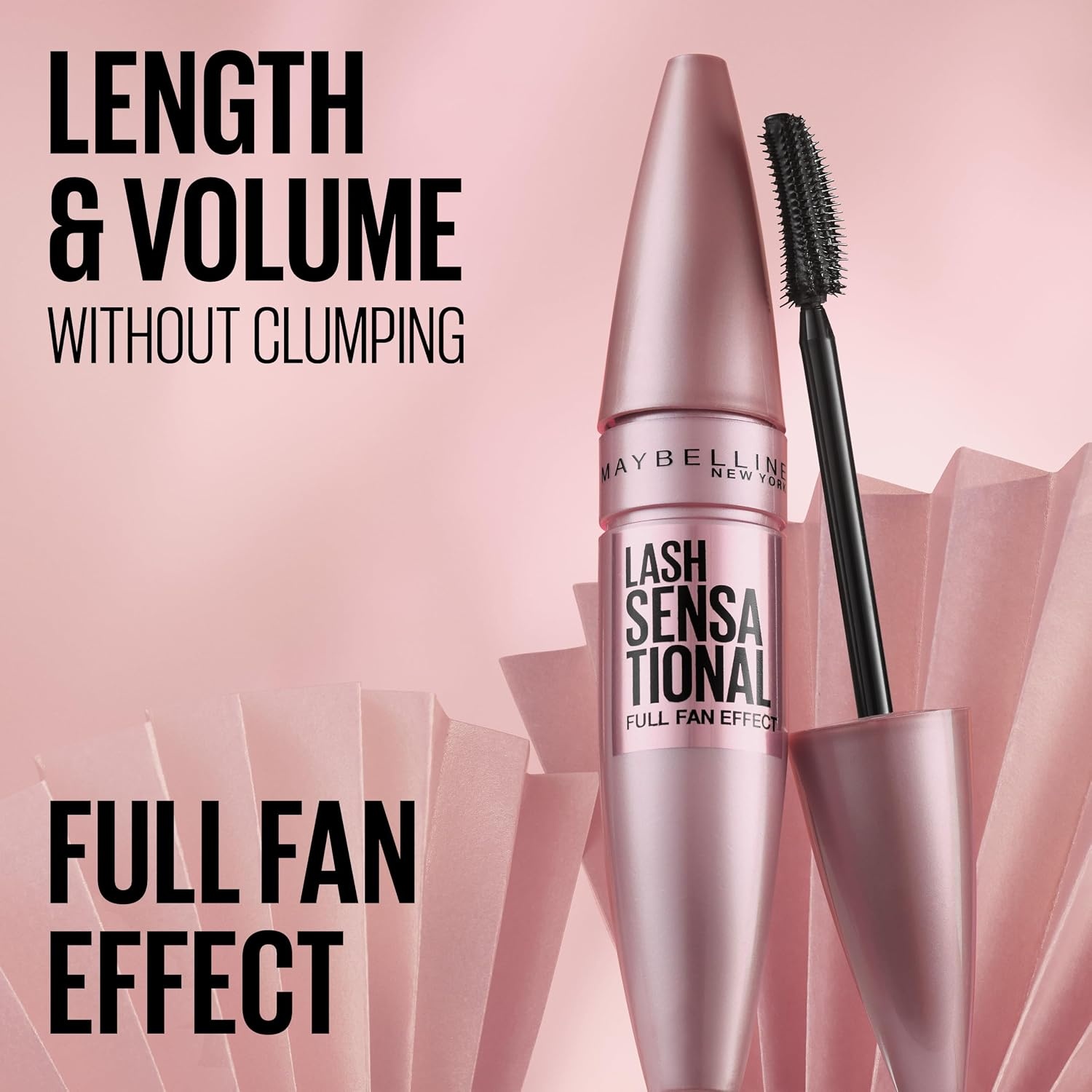 image:imageMaybelline Lash Sensational Washable Mascara Lengthening and Volumizing for a Full Fan Effect Blackest Black 1 CountBROWNISH BLACK