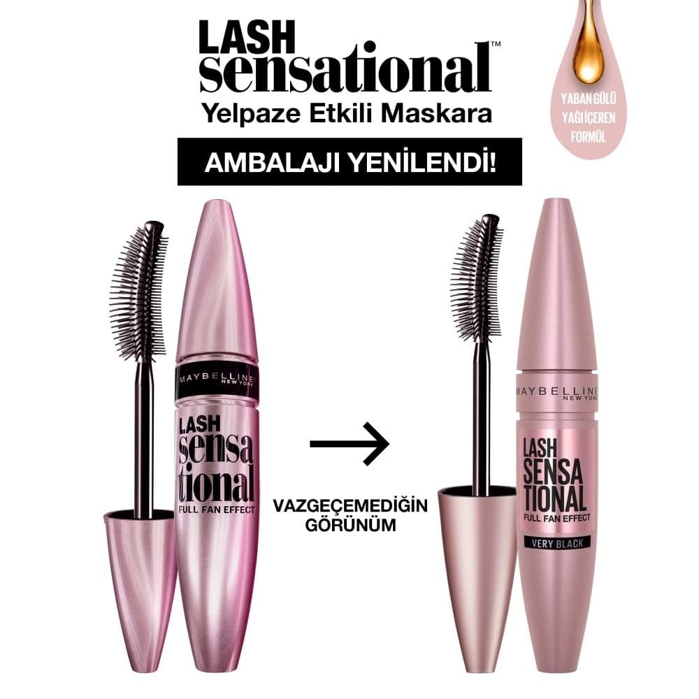 image:imageMaybelline Lash Sensational Washable Mascara Lengthening and Volumizing for a Full Fan Effect Blackest Black 1 CountVERY BLACK