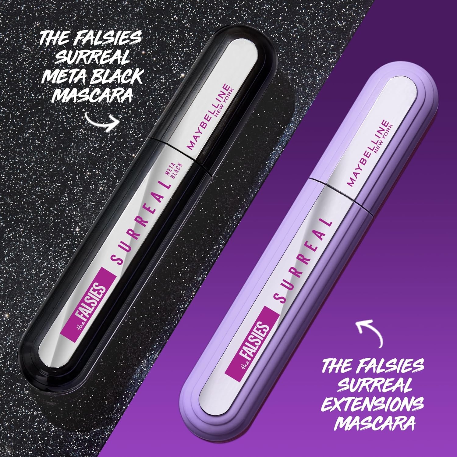 image:imageMaybelline The Falsies Surreal Extensions Washable Mascara Volumizing Lengthening Mascara Make Up Meta Black 1 CountMETA BLACK