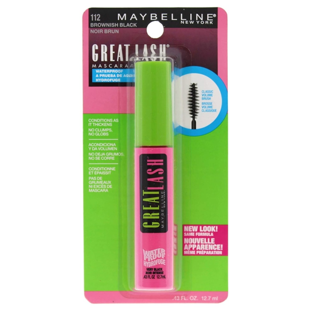 image:imageMaybelline Great Lash Washable Mascara Makeup Volumizing LashDoubling Formula That Conditions As It Thickens Blackest Black 1 CountWaterproof Brownish Black